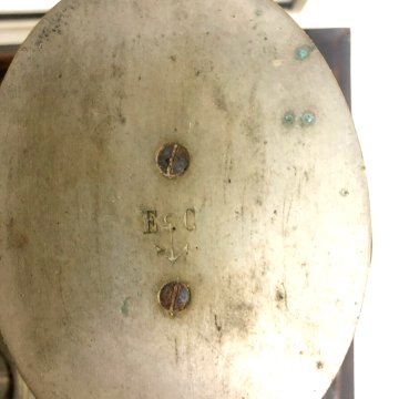 ANTICA RARA BILANCIA POSTALE VITTORIANA 2 PIATTI 9 PESI TECA VETRO BASE LEGNO