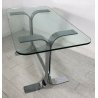 TAVOLO SCRIVANIA DESIGN VETRO ACCIAIO FORMANOVA GIANNI MOSCATELLI TABLE GLASS 