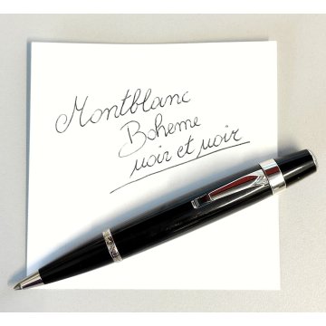 RARA Montblanc BOHEME Noir et Noir PENNA SFERA BLACK STONE Ballpoint Pen VINTAGE