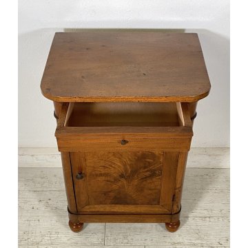 ANTICO COMODINO CAPPUCCINO 1800 LEGNO NOCE MASSELLO CAMERA LETTO SALOTTO ARMADIO