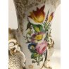 ANTICO VASO PORCELLANA BIANCA ATTR. Jacop Petit DECORO FIORI ORO Roccocò FRANCIA