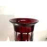 ANTICO VASO CILINDRO CRISTALLO BOEMIA ROSSO RUBINO DECORO CUT to CLEAR ART DECO'