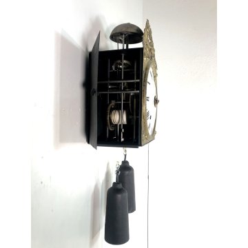 ANTICO OROLOGIO PENDOLO PIEGHEVOLE COMTOISE MORBIER PARETE CARICA a CHIAVE '800