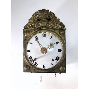 ANTICO OROLOGIO PENDOLO PIEGHEVOLE COMTOISE MORBIER PARETE CARICA a CHIAVE '800