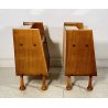 COPPIA COMODINO DESIGN ANNI 60 ANTA VETRO LEGNO GAMBA GOCCIA VINTAGE CREDENZA