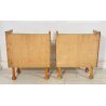 COPPIA COMODINO DESIGN ANNI 60 ANTA VETRO LEGNO GAMBA GOCCIA VINTAGE CREDENZA