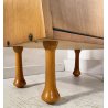 COPPIA COMODINO DESIGN ANNI 60 ANTA VETRO LEGNO GAMBA GOCCIA VINTAGE CREDENZA