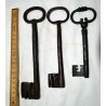 ANTICO SET 3 CHIAVI ferro battuto MAPPA serratura FORZIERE Italy KEY PORTA ANTA