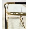 ANTICO CARRELLO BAR DESIGN PORTAVIVANDE ANNI 50 LEGNO OTTONE CARRELLINO VASSOIO