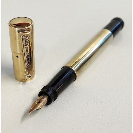WATERMAN Antica Penna Stilografica RETRATTILE Safety ORO 18kr OLD FOUNTAIN PEN