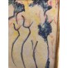 QUADRO DISEGNO PENNARELLO L. Crepaldi '98 NUDO FIGURE Una donna Cento donne BLU