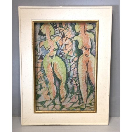 QUADRO ASTRATTO Crepaldi DISEGNO PENNARELLO Le donne sono tutte spigolose FIGURE