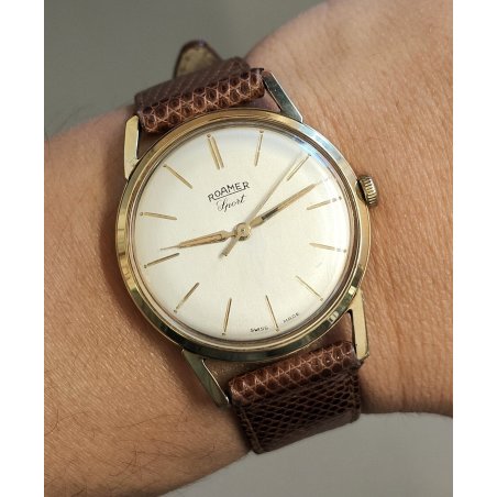 ANTICO OROLOGIO POLSO Roamer Sport ANNI 40 cal MST 372 GOLDEN WRIST WATCH montre
