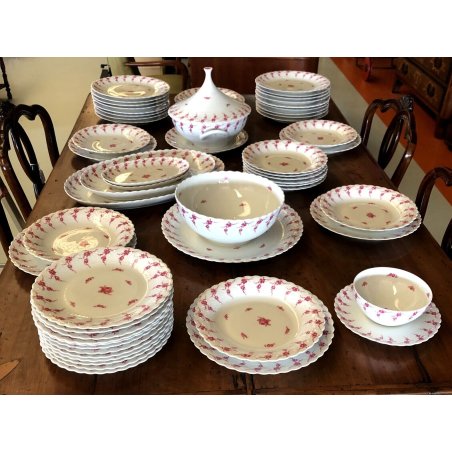 Set PIATTI VINTAGE 12 pers PORCELAIN Limoge Georges Boyer BAGATELLE DECORO ROSE