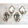LOTTO 4 APPLIQUE PARETE VINTAGE SPECCHIO VENEZIANO VETRO MURANO CRISTALLO 2 LUMI