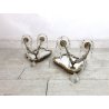 LOTTO 4 APPLIQUE PARETE VINTAGE SPECCHIO VENEZIANO VETRO MURANO CRISTALLO 2 LUMI
