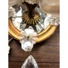 LOTTO 4 APPLIQUE PARETE VINTAGE SPECCHIO VENEZIANO VETRO MURANO CRISTALLO 2 LUMI