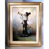 QUADRO DIPINTO OLIO TELA Luciano Lutring 2000 RITRATTO Pagliaccio FIGURA EPOCA