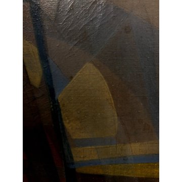 QUADRO DIPINTO ASTRATTO TECNICA MISTA TELA Marino Cassetti NATURA MORTA EPOCA 69