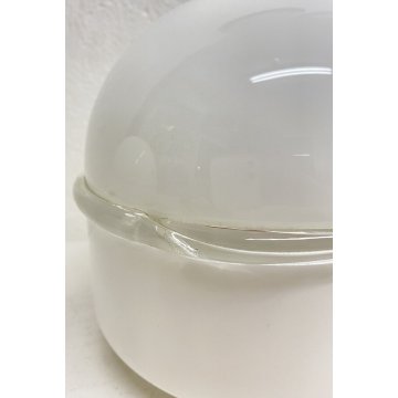COPPIA ABATJOUR LAMPADA TAVOLO TECLA LEUCOS NOTI MASSARI VETRO BIANCO ANNI 60