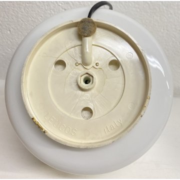 COPPIA ABATJOUR LAMPADA TAVOLO TECLA LEUCOS NOTI MASSARI VETRO BIANCO ANNI 60