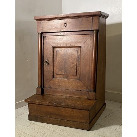 ANTICO INGINOCCHIATOIO IMPERO LEGNO NOCE MASSELLO RIPIANI CHIESA 1800 EPOCA