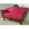 ANTICO DIVANO A BARCA LUIGI FILIPPO 1800 STOFFA BORDEAUX LEGNO NOCE SOFA EPOCA