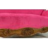 ANTICO DIVANO A BARCA LUIGI FILIPPO 1800 STOFFA BORDEAUX LEGNO NOCE SOFA EPOCA