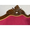 ANTICO DIVANO A BARCA LUIGI FILIPPO 1800 STOFFA BORDEAUX LEGNO NOCE SOFA EPOCA