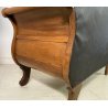 ANTICO DIVANO A BARCA LUIGI FILIPPO 1800 STOFFA BORDEAUX LEGNO NOCE SOFA EPOCA