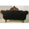 ANTICO DIVANO A BARCA LUIGI FILIPPO 1800 STOFFA BORDEAUX LEGNO NOCE SOFA EPOCA