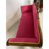 ANTICO DIVANO A BARCA LUIGI FILIPPO 1800 STOFFA BORDEAUX LEGNO NOCE SOFA EPOCA