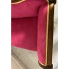 ANTICO DIVANO A BARCA LUIGI FILIPPO 1800 STOFFA BORDEAUX LEGNO NOCE SOFA EPOCA