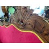 ANTICO DIVANO A BARCA LUIGI FILIPPO 1800 STOFFA BORDEAUX LEGNO NOCE SOFA EPOCA