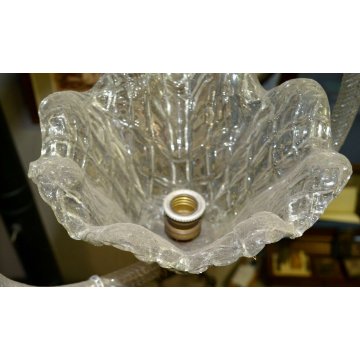 ANTICO LAMPADARIO BAROVIER TOSO VETRO BUGNATO SOFFIATO MURANO GLASS LAMP COPPA 