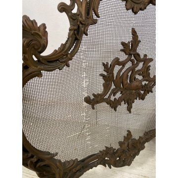 ANTICO PARASCINTILLE BRONZO PRIMI 1900 CAMINO SALOTTO VILLA PARAFIAMME FUOCO