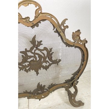 ANTICO PARASCINTILLE BRONZO PRIMI 1900 CAMINO SALOTTO VILLA PARAFIAMME FUOCO