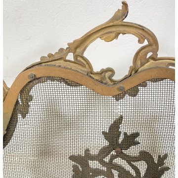 ANTICO PARASCINTILLE BRONZO PRIMI 1900 CAMINO SALOTTO VILLA PARAFIAMME FUOCO