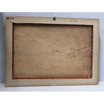 QUADRO OLIO TAVOLA G.B. Ciolina VEDUTA PAESAGGIO LACUSTRE MUCCHE Valle Vigezzo