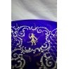 ANTICO RARO PIATTO VETRO MURANO BLU GLASS  DECORATO FIGURE DAMA CAVALIERI '800