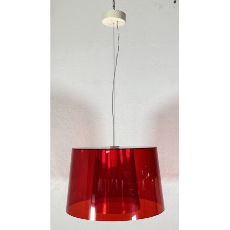 LAMPADARIO PEDRALI SOSPENSIONE L001S/BA ROSSO LAMPADA DESIGN METACRILIATO