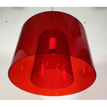 LAMPADARIO PEDRALI SOSPENSIONE L001S/BA ROSSO LAMPADA DESIGN METACRILIATO