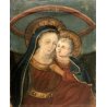 ANTICO DIPINTO OLIO TELA Madonna Del Buon Consiglio GESU' BAMBINO RELIGIOSO '600