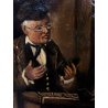 ANTICO QUADRO DIPINTO OLIO SCENA GENERE INTERNO MESTRIERE CALZOLAIO CIABATTINO