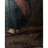 ANTICO QUADRO DIPINTO OLIO SCENA GENERE INTERNO MESTRIERE CALZOLAIO CIABATTINO