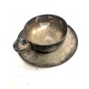ANTICA TAZZA PIATTINO ALPACCA ARGENTATA F.lli Broggi  Milano AMBASCIATA ANNI '30