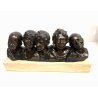 SCULTURA BRONZO V. Aurisicchio  "Scugnizzi" BASAMENTO MARMO ITALIA NAPOLI '800