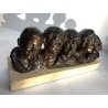 SCULTURA BRONZO V. Aurisicchio  "Scugnizzi" BASAMENTO MARMO ITALIA NAPOLI '800