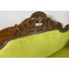 ANTICO DIVANO A BARCA LUIGI FILIPPO 1800 STOFFA VERDE LEGNO NOCE SOFA EPOCA