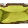 ANTICO DIVANO A BARCA LUIGI FILIPPO 1800 STOFFA VERDE LEGNO NOCE SOFA EPOCA